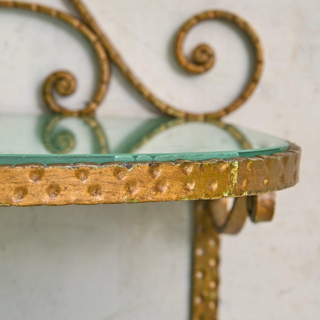Gold Italian Mounted Console in the Manner of Pier Luigi Colli, 1950s - 2 Available For Sale - Image 8 of 11