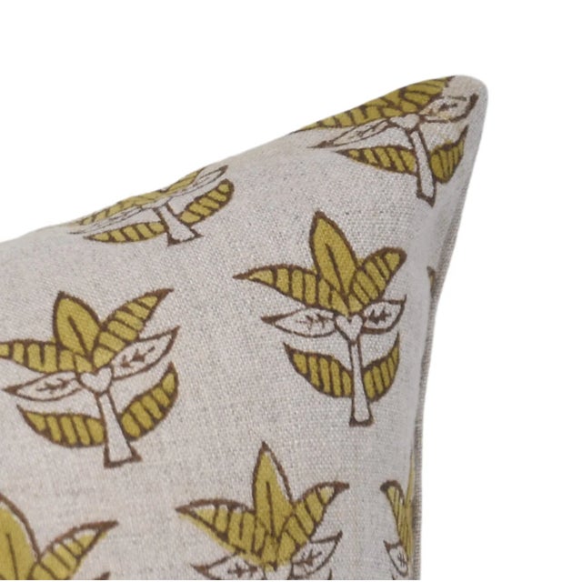 Art Deco Fabdivine Handcrafted Pillow Cover With Block Prints Pure Linen 26x26 Inch - 7Patti For Sale - Image 3 of 6