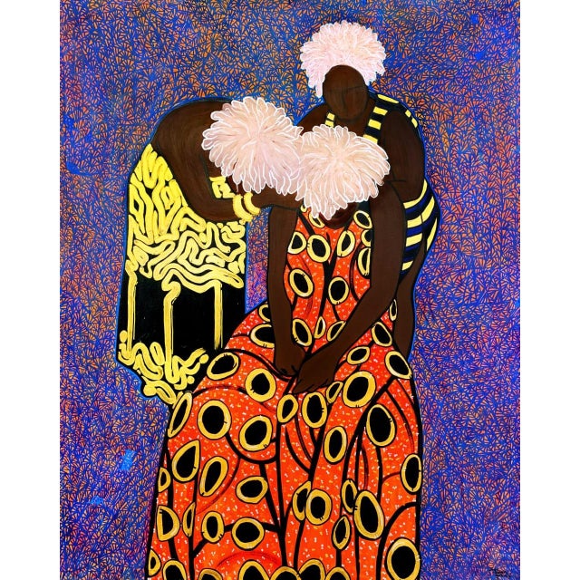 "In the Presence of My Sisters", Acrylic Painting on Canvas by Janet Adegoke For Sale