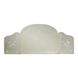 Vintage Traditional Etched Triptych Wall Mirror For Sale