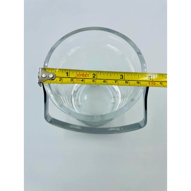 Sevres France Mid-Century Petite Round Ice Bucket With Chrome Handle For Sale - Image 11 of 13