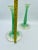 Early 20th Century Art Deco Jadeite-Style Candle Holders With Chronograph Gold Leaf Motif - a Pair For Sale - Image 10 of 12