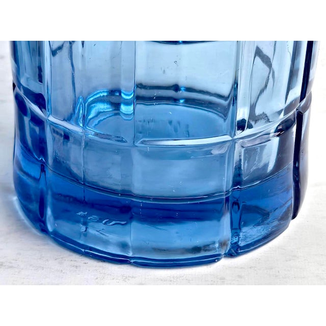 Vintage Anchor Hocking Flat Iced Tea Glasses in Tartan Blueberry, Set of 4 For Sale - Image 9 of 13