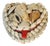 1930s Mini Sea Shell Sailors Valentines Heart Shape Box For Sale