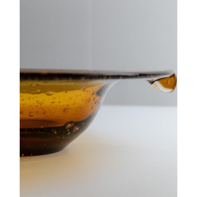 Brown Large Vintage Murano Glass Bowl, Italy, 1970s For Sale - Image 8 of 10