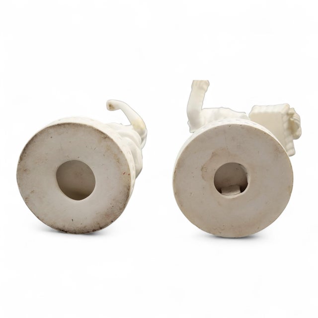 White Minton Pair of Parian Biscuit Figures of Gardeners, England, 1845, Set of 2 For Sale - Image 8 of 12