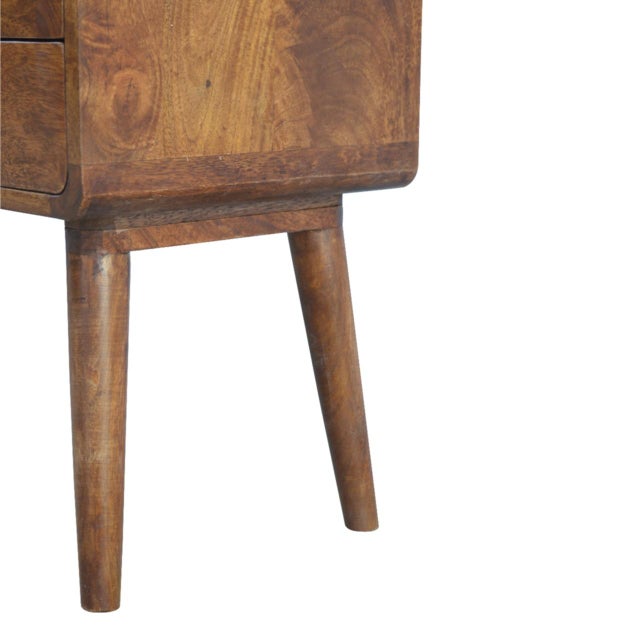 Curved Chestnut Two-Drawer Nightstand For Sale In Philadelphia - Image 6 of 8