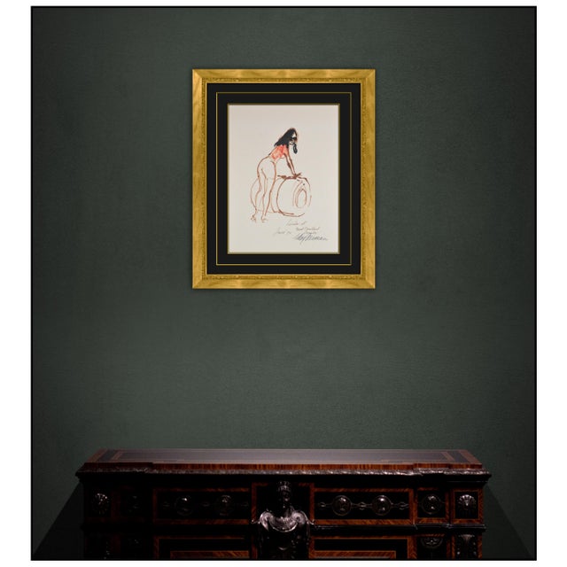 The artwork here, "Look Here Linda Original", is a wonderful depiction of a woman looking over her shoulder, that is...