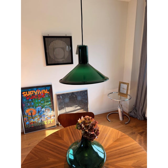 Glass Green P&T Pendant Lamp by Michael Bang for Holmegaard, 1970s For Sale - Image 7 of 12
