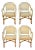 Set of 4 Cream French Rattan Serena and Lily "Riviera" Style Armchairs For Sale