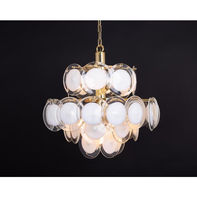 Murano Glass Disc Chandelier by Vistosi for Mazzega, Italy, 1970s For Sale - Image 11 of 13