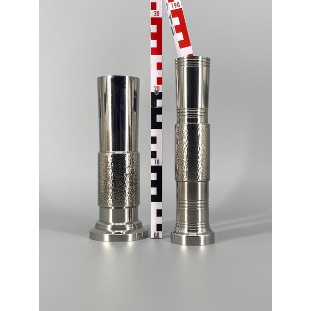 Brutalist Vases from BMF - Bayerische Metallwarenfabrik, Germany, 1970s, Set of 2 For Sale - Image 9 of 10