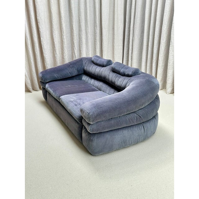 Zanotta Vintage Two-Seater Sofa in Velvet by De Pas Durbino & Lomazzi for Zanotta, Italy, 1960s For Sale - Image 4 of 10
