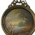 Mid 20th Century Vintage Italian Miniature Oil Landscape Painting in Ornate Victorian Brass Frame | Signed For Sale - Image 5 of 12