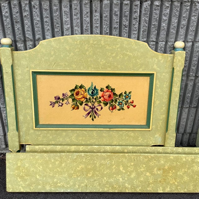 1930s 1930s Austrian Tyrolean Region Folk Art Twin Bed For Sale - Image 5 of 8