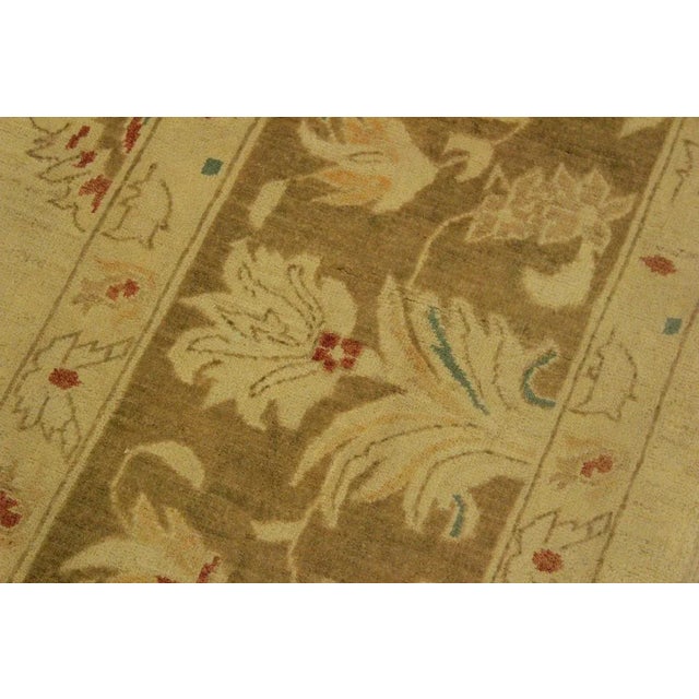 1990s 1990s Shabby Chic Kafkaz Ivory/Lt. Brown Wool Rug -10'0 X 13'6 For Sale - Image 5 of 8