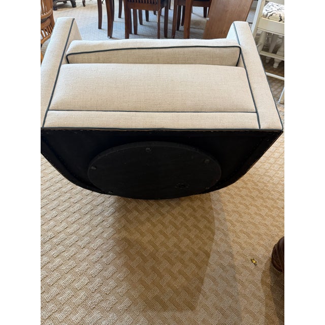 A. Rudin Model 712 Contemporary Upholstered Swivel Club Chair For Sale In West Palm - Image 6 of 8