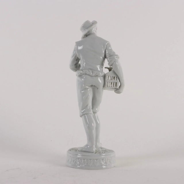 Ceramic Sculpture Young Boy with Case in White Porcelain, 1800s For Sale - Image 7 of 10