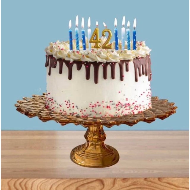 1960s Westmoreland Sawtooth Diamond Cake Stand For Sale In Los Angeles - Image 6 of 6