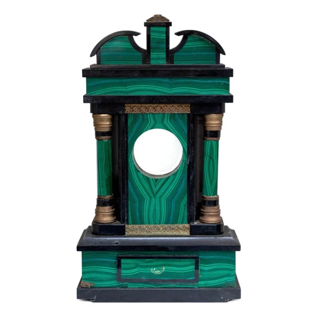 Russian Marble and Malachite Clock Stand For Sale