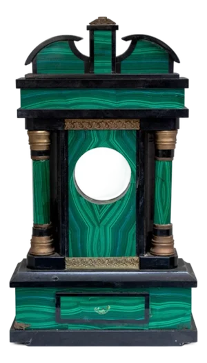 Russian Marble and Malachite Clock Stand