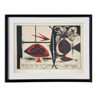 1980s "Vase of Flowers" Screen Print After Pablo Picasso For Sale