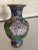 Mid 20th Century Vintage Japanese Cloisonné Brass and Enamel Vase For Sale - Image 5 of 8