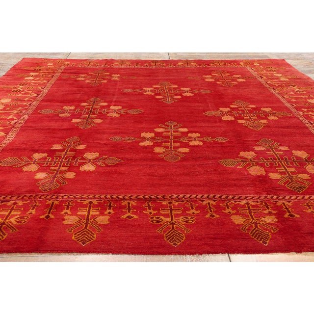 Antique Red Turkish Oushak Rug, 10'00 X 12'03 For Sale - Image 10 of 11