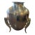 Vintage Lizard Hammered Silver Plated Metal Stone Inlaid Vase by Emilia Castillo For Sale