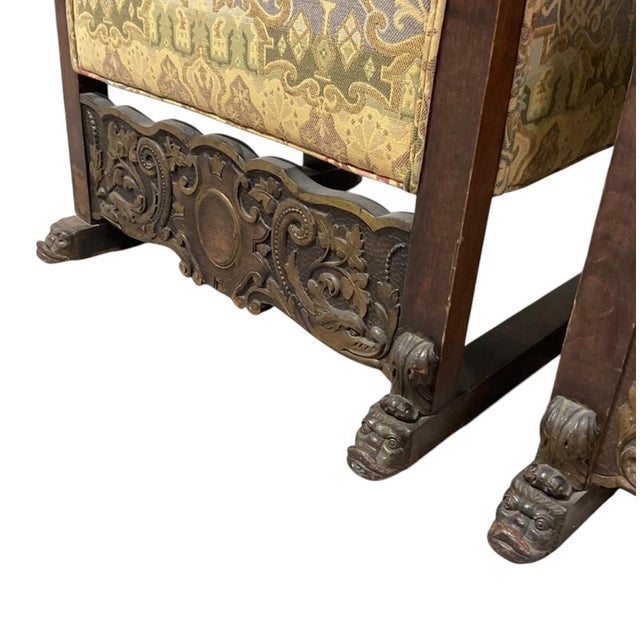 Pair of 19th Century Italian Renaissance Revival Walnut Armchairs For Sale In Atlanta - Image 6 of 12