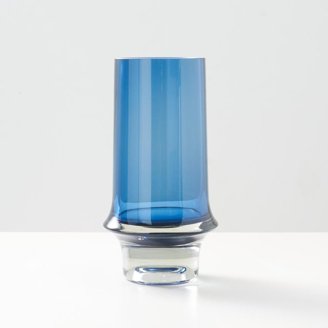 Mid-Century Modern Blue Glass Vase by Tapio Wirkkala for Iittala For Sale - Image 3 of 6