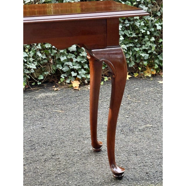 Traditional Vintage Ethan Allen Georgian Court Cherry Console Table For Sale - Image 3 of 8