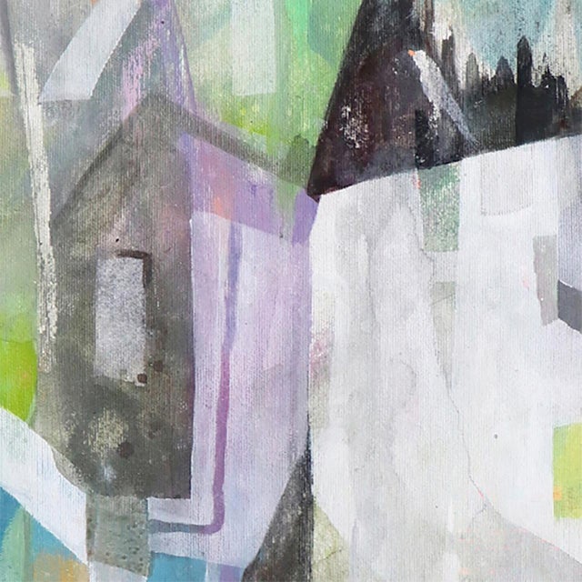 2020s You and Me - Original Contemporary Abstract Acrylic Architecture Painting on Canvas by Maria C Bernhardsson For Sale - Image 5 of 6