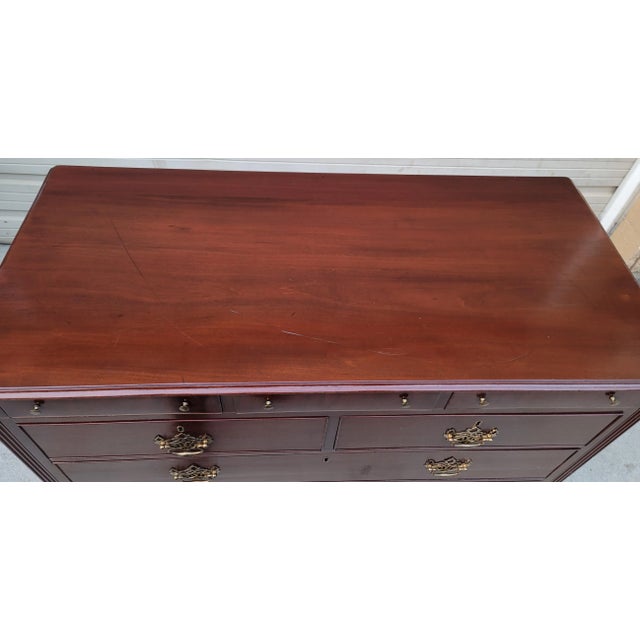 Early 19th Century Antique Early 19th Century English Inlaid Mahogany 8 Drawer Gentleman's Tall Chest For Sale - Image 5 of 12