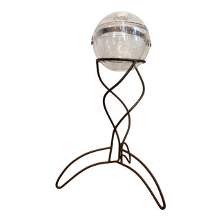 Mid Century Iron and Lucite Ice Bucket Holder For Sale