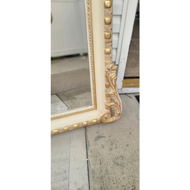 Wood 1960s French Style Provincial Rococo Style Full Length Floor Mirror For Sale - Image 7 of 9
