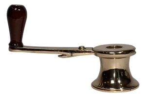Solid Brass Yacht Winch with Handle from 1930s