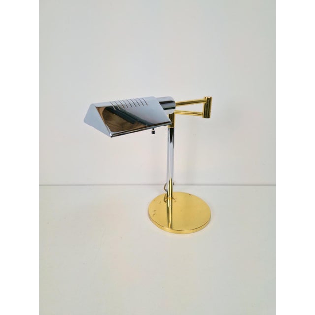 Adjustable Brass Chrome Table Lamp from Star Leuchten, Germany, 1970s, in Flawless conditions. Designed 1970 to 1979 This...