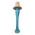 Vintage 1980s Postmodern Twisted Plaster Floor Lamp - Michael Taylor Style - Turquoise For Sale