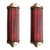 Vintage Art Deco Light Old Lamp Wall Sconces Fixture Brass & Red Glass Rod Ship Light - Pair For Sale