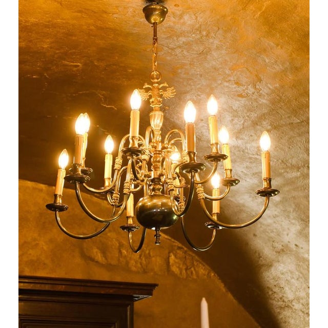 Mid-Century Dutch 2-Tier Chandeliers, Set of 2 For Sale - Image 3 of 9