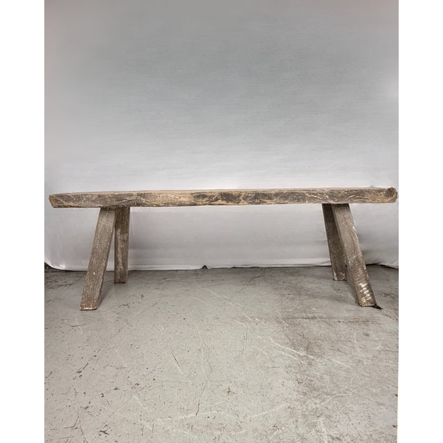 Gray Large Rustic Pig Bench Console, 1920s For Sale - Image 8 of 8