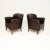 Antique Swedish Leather Club Armchairs, 1900s, Set of 2 For Sale - Image 3 of 9