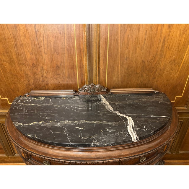 Traditional Early 20th Century Rockford Republic Furniture Co Demi-Lune Cabinet Credenza For Sale - Image 3 of 8