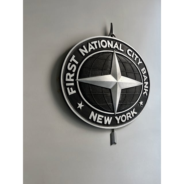 Mid-Century Modern 1950's Cast Aluminum First National City Bank New York Signage For Sale - Image 3 of 18