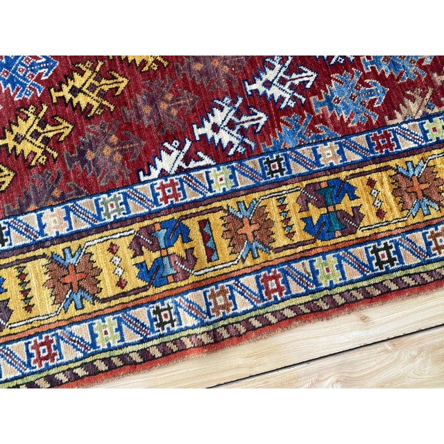 Tribal Vintage Shirvan Wool Rug, Red Floral Sprig For Sale - Image 3 of 12