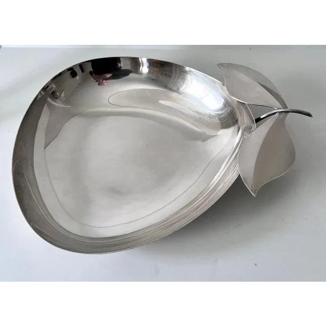 Metal Silver Plate Bowl in the Shape of an Apple or Fruit For Sale - Image 7 of 10