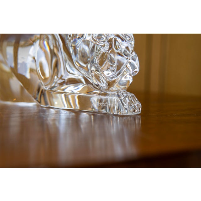 1980s Stylized Crystal Jaguar Sculpture by Baccarat For Sale In Miami - Image 6 of 7