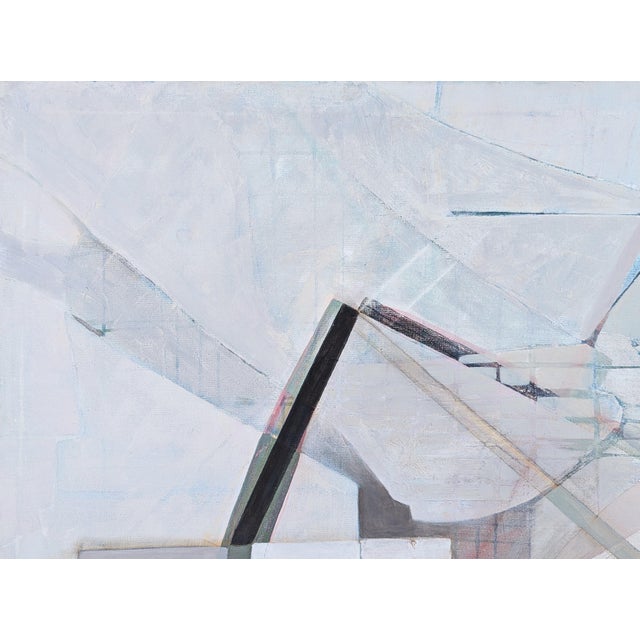 2020s Kristen Anton “G’s Paper City” Contemporary Pastel Peach and Blue Toned Abstract Painting, 2021 For Sale - Image 5 of 11