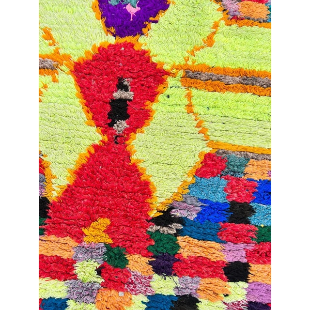 Colored Yellow Traditional Berber Moroccan Cotton Rug For Sale - Image 9 of 9
